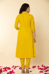 Canary Yellow Cotton Doby Suit Set