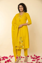 Canary Yellow Cotton Doby Suit Set