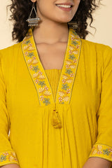 Canary Yellow Cotton Doby Suit Set