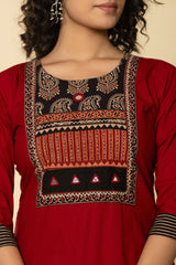 Exicuit Marron Gujrati Suit Set