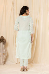 Glacial Green Cotton Suit Set