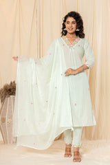 Glacial Green Cotton Suit Set